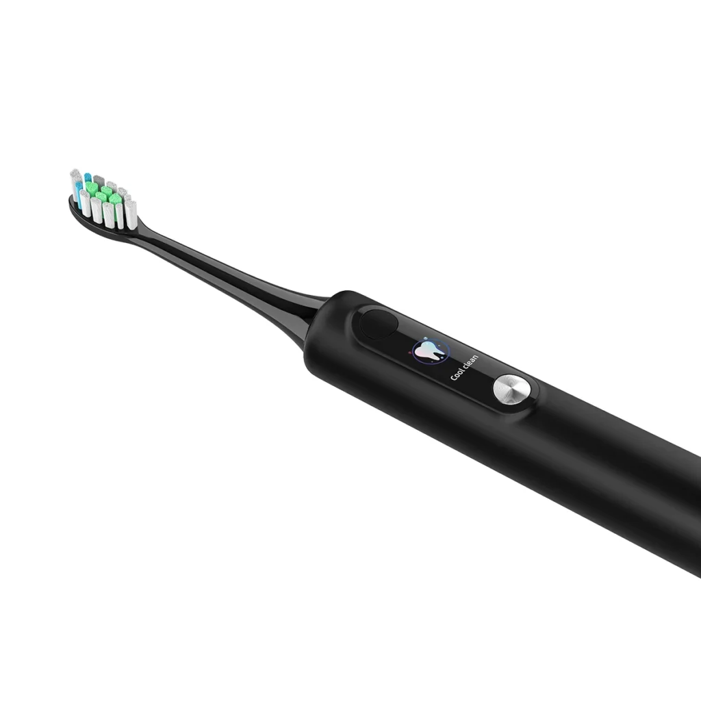 2 minute toothbrush timer with smart LED screen – Grin Teeth ET 1B black sonic electric brush