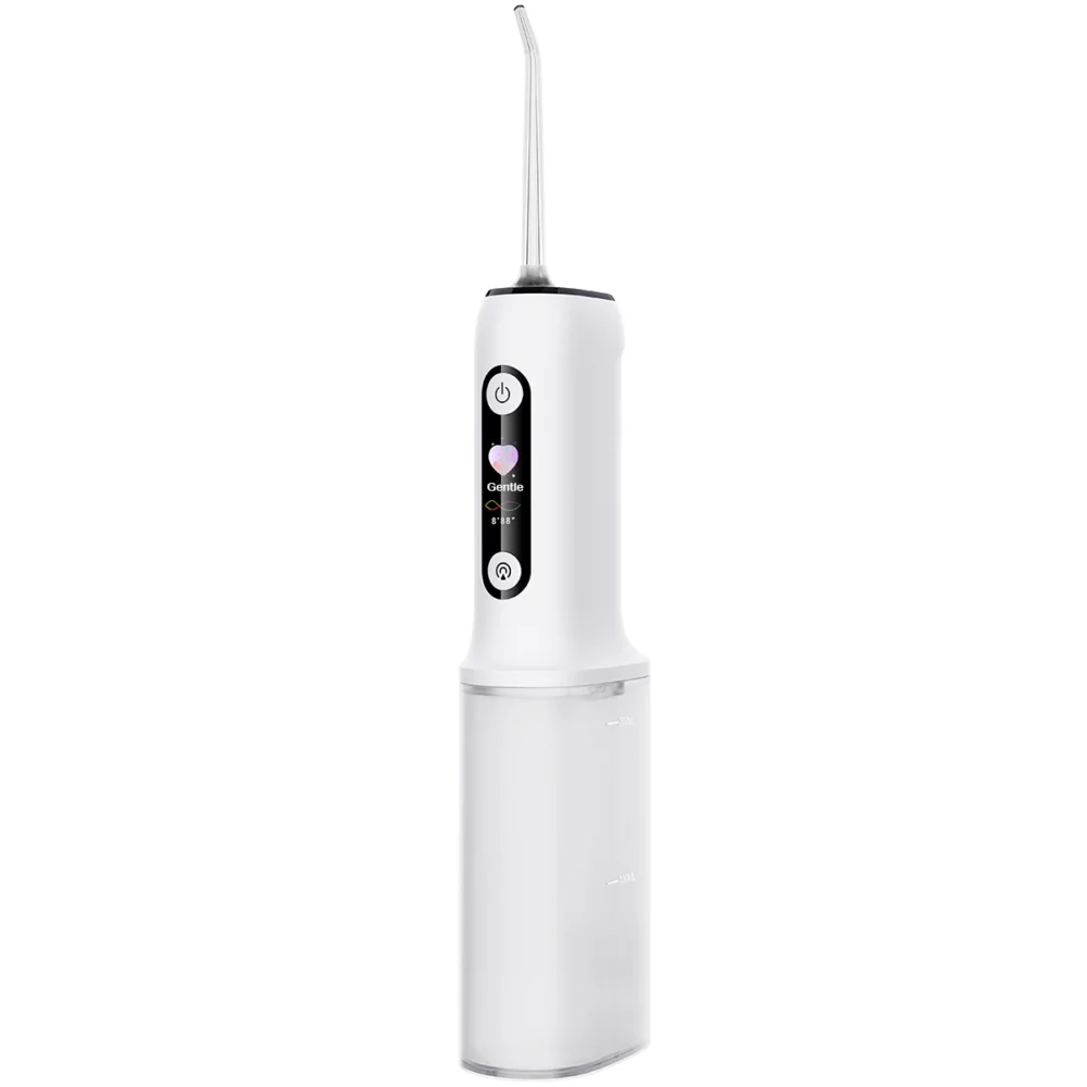 Grin Teeth WF 1 cordless travel water flosser with LCD screen, ideal for daily and travel use