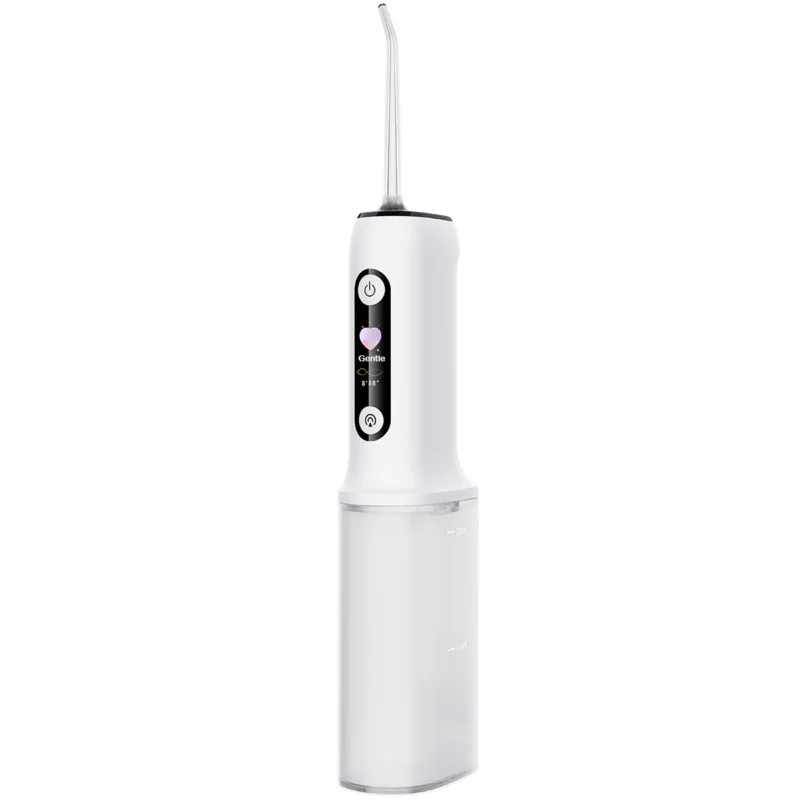 Grin Teeth WF 1 cordless travel water flosser with LCD screen, ideal for daily and travel use