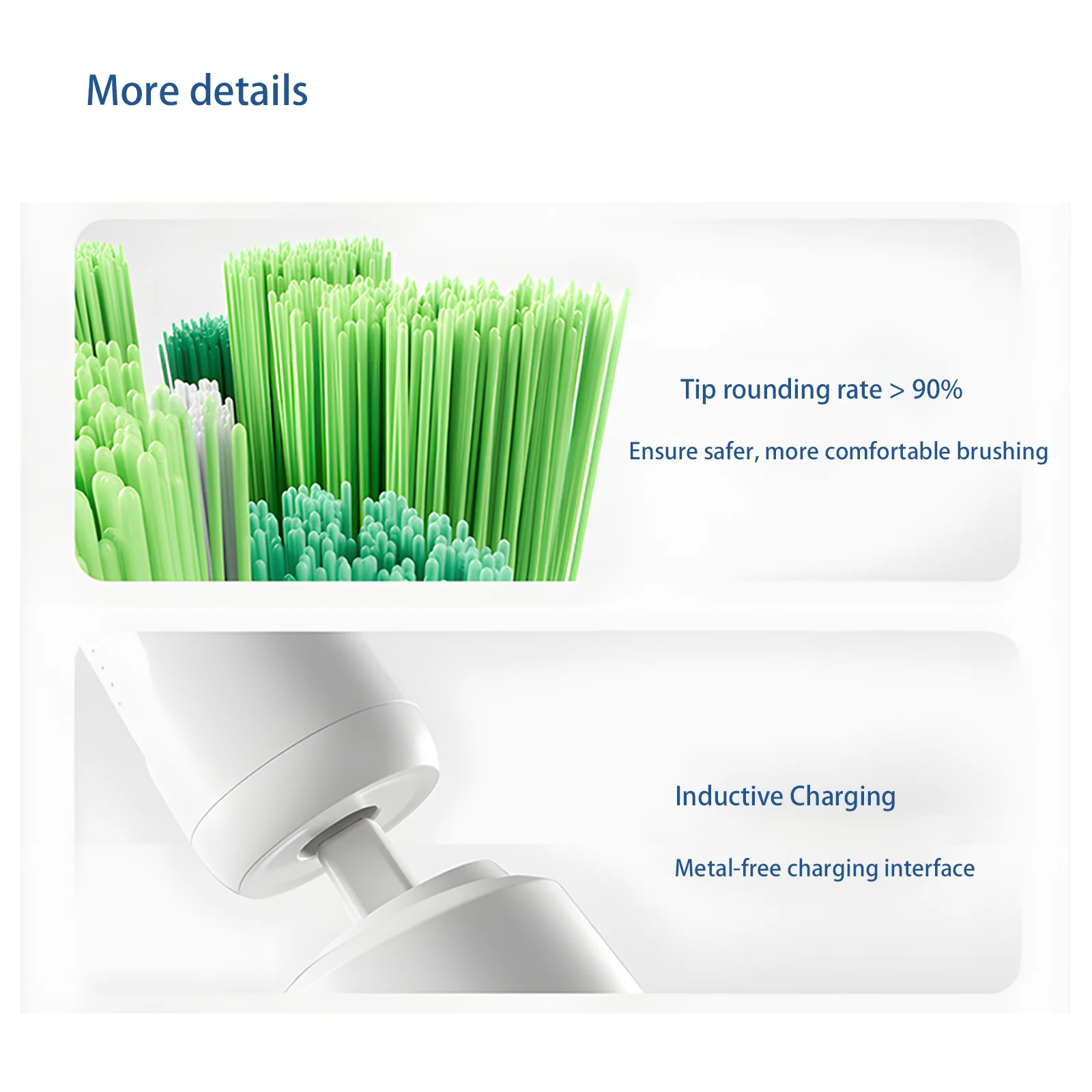 Grin Teeth ET 2 – Safe Bristles and Inductive Charging Grin Teeth ET 2 electric toothbrush with >90% rounded bristle tips and metal-free inductive charging interface