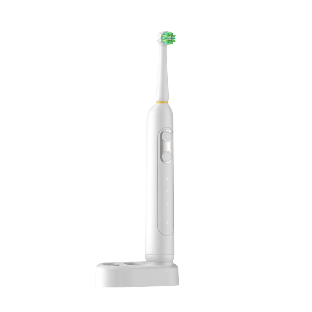 Grin Teeth ET 2A oscillating electric toothbrush standing on charging base
