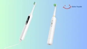 Sonic vs oscillating toothbrushes shown side by side with product details and design contrast