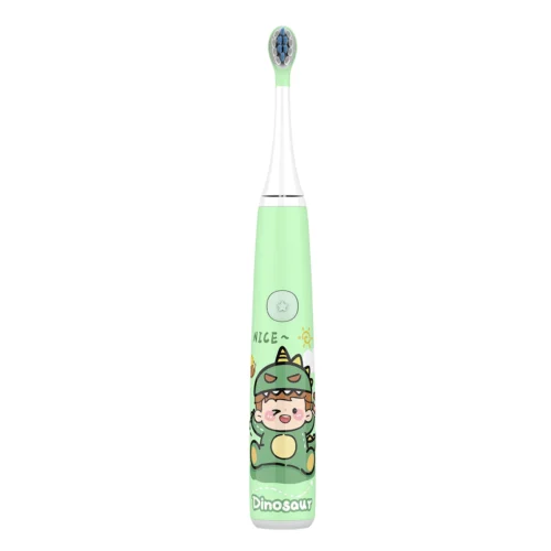 Cartoon dinosaur electric toothbrush pressure sensor for kids ages 4–8