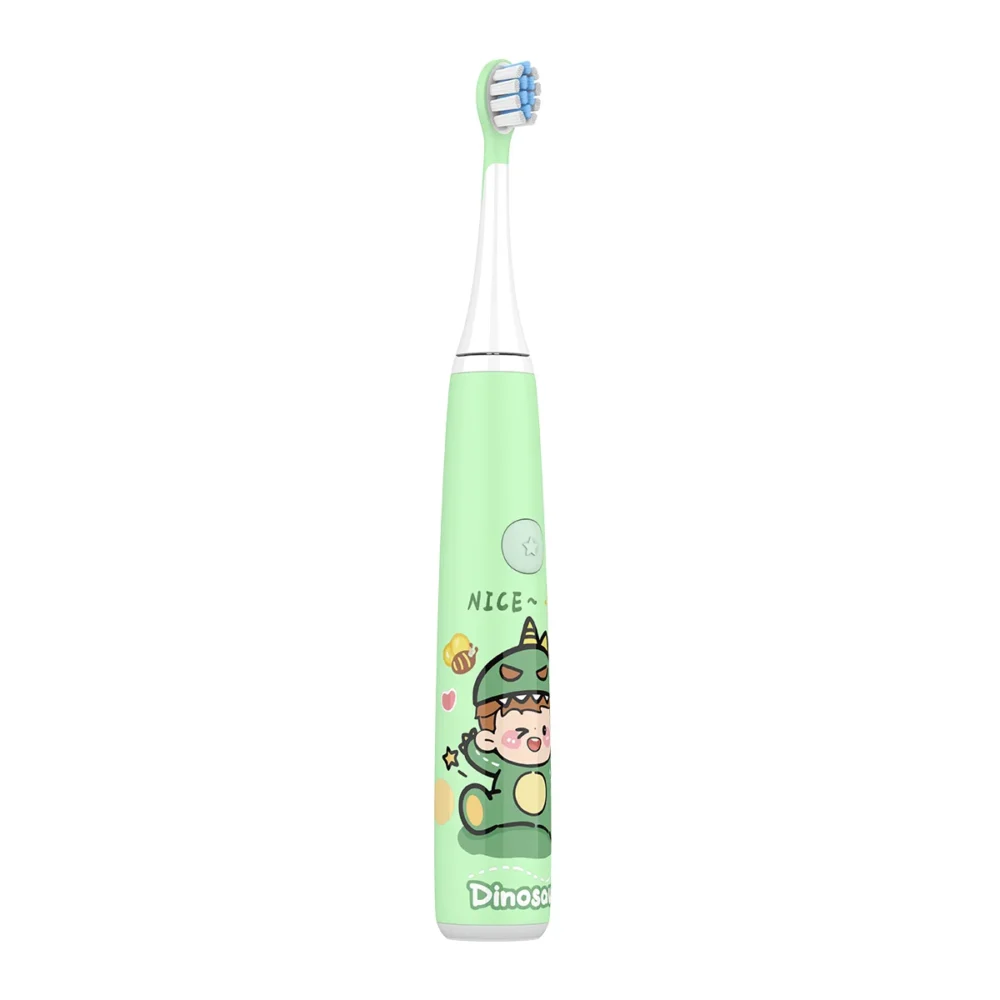 Grin Teeth ET 5A dinosaur electric toothbrush with pressure sensor for kids ages 4–8