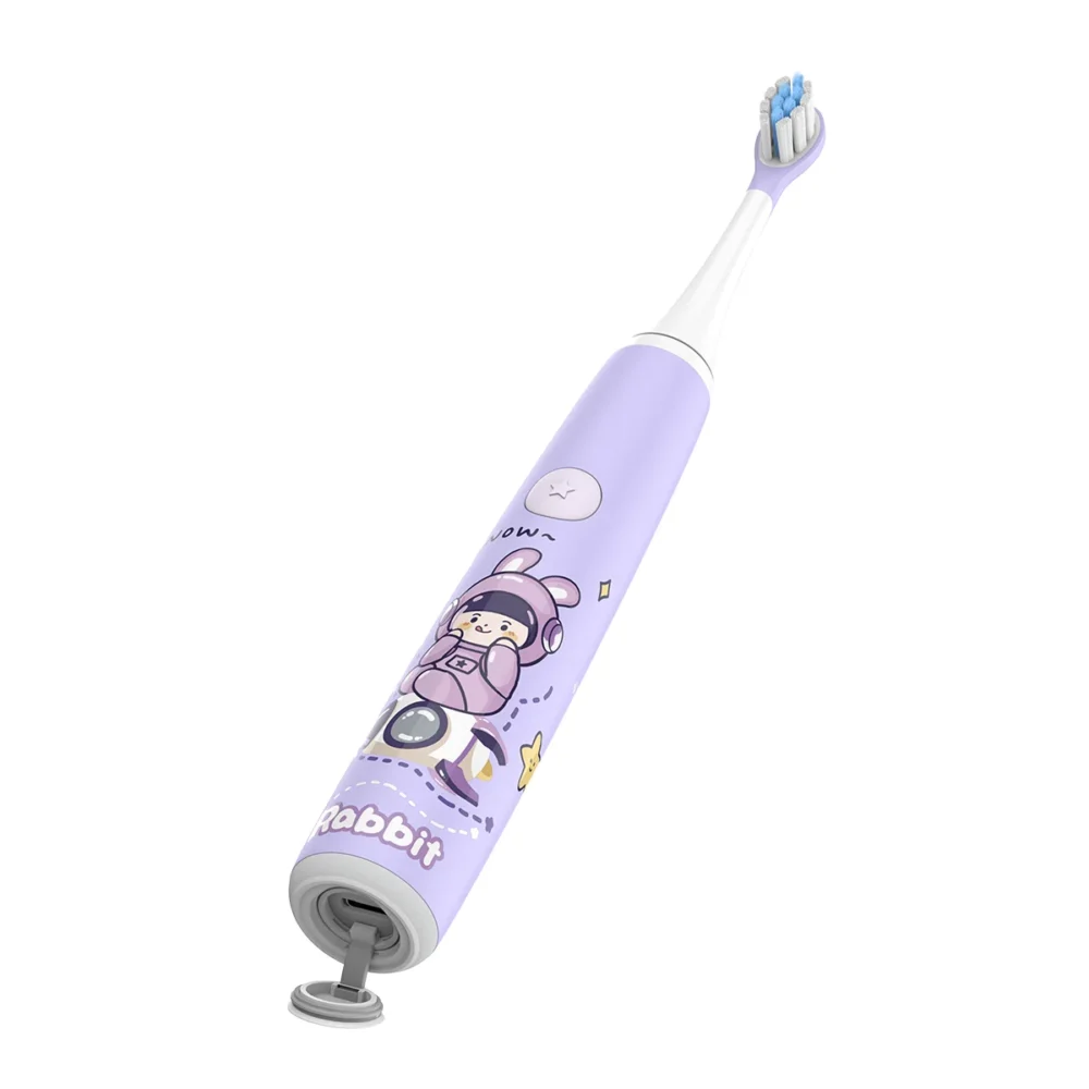 Grin Teeth ET 5B electric toothbrush with pressure sensor for kids ages 4–8, bunny theme
