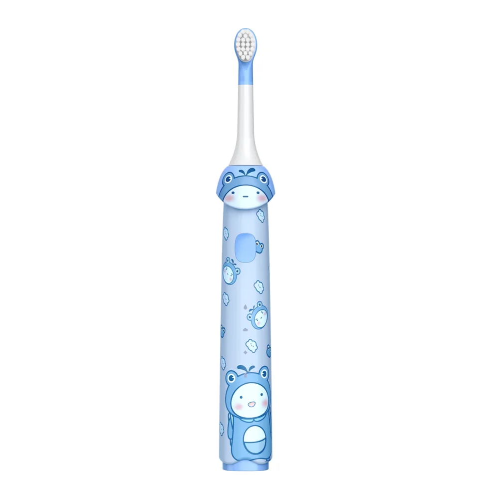 Blue Kids' Electric Toothbrush for Boys Ages 5–9 with Cute Animal Design