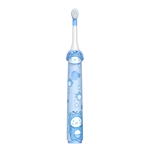 Blue Kids' Electric Toothbrush for Boys Ages 5–9 with Cute Animal Design