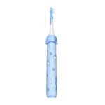 Side angle view of Grin Teeth ET 4A Kids' Electric Toothbrush with soft bristles