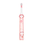 Pink Kids' Sonic Toothbrush for Girls Ages 5–9 with cute bunny design and soft bristles