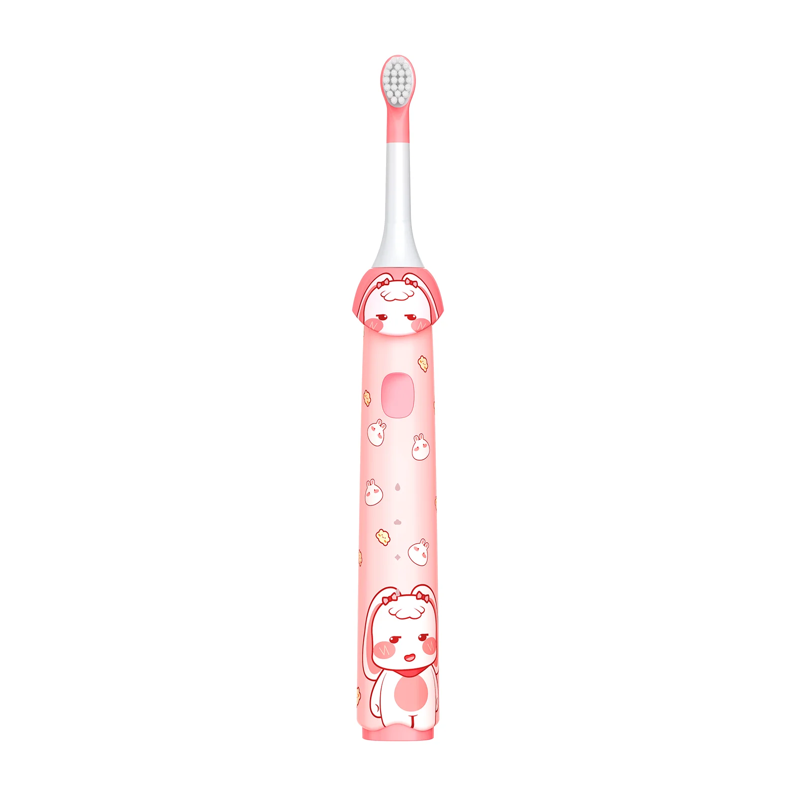 Pink Kids' Sonic Toothbrush for Girls Ages 5–9 with cute bunny design and soft bristles