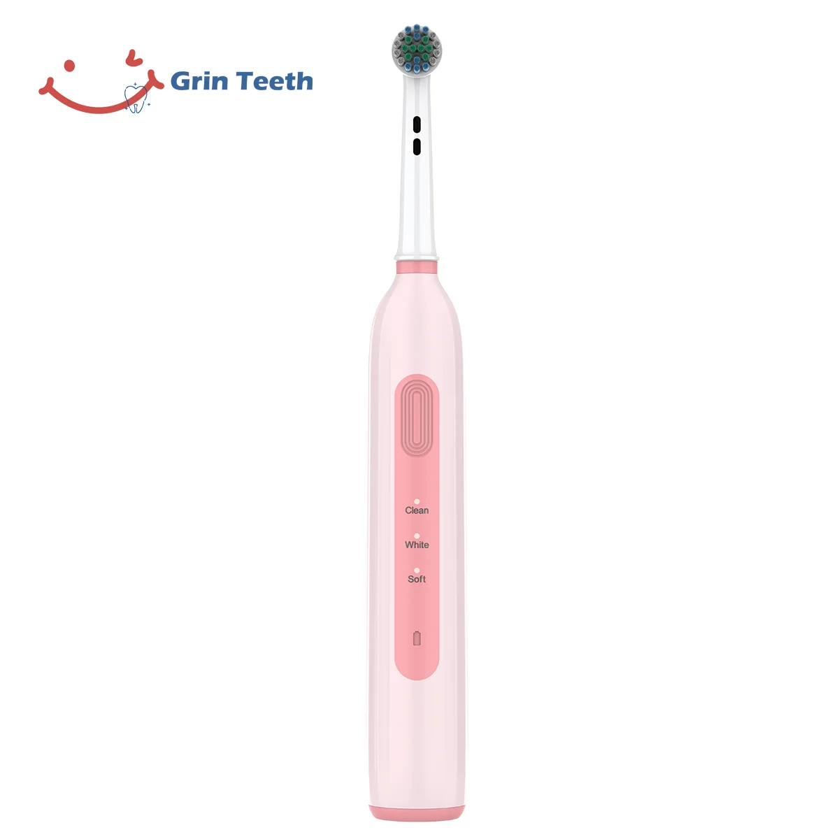 Grin Teeth ET 6A rotating oscillating electric toothbrush in quiet pink color
