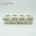 Cute tooth-shaped ceramic electric toothbrush holder with 4 slots