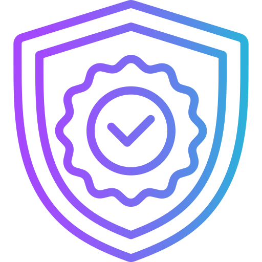 1 Year Warranty Grin Teeth warranty badge with shield icon indicating secure protection