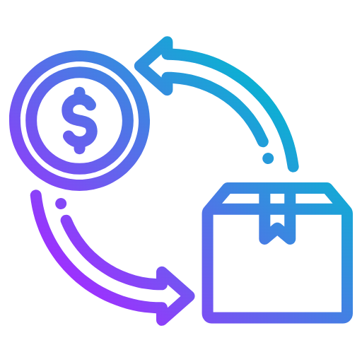 30 Day Return Refund Grin Teeth 30-day return and refund icon with dollar and box