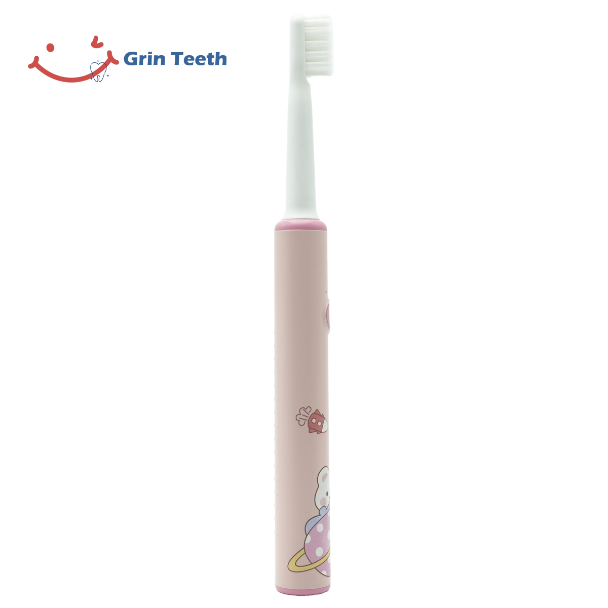 Side view of pink electric toothbrush for teen girls with braces – Grin Teeth ET 9A