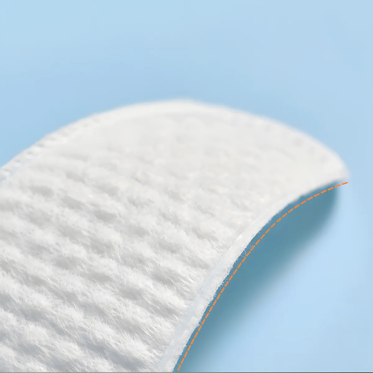 Close-up of Grin Teeth K 1 baby dental wipes showing soft 3D pearl texture and sealed edge; safe, hygienic and eco-friendly for infant oral care.