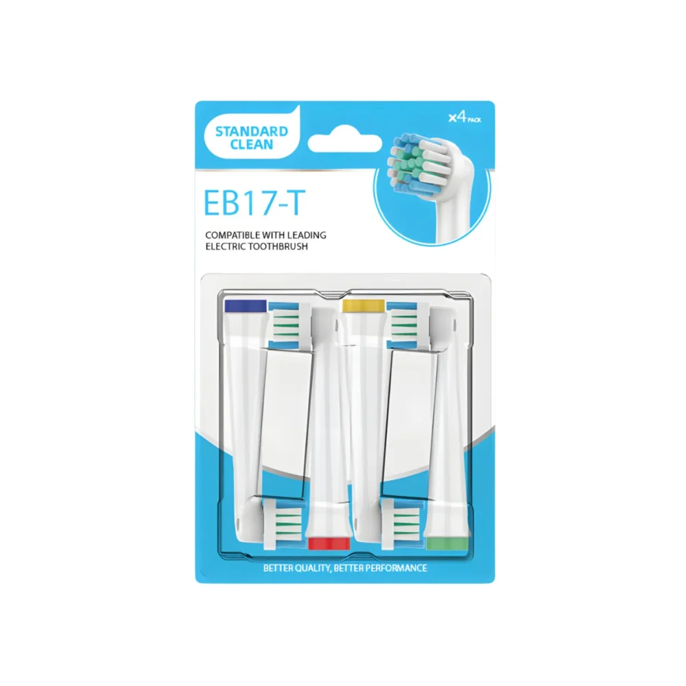 ET 6 Toothbrush Heads 4-pack, soft oscillating replacement heads compatible with leading rotating electric toothbrush handles.