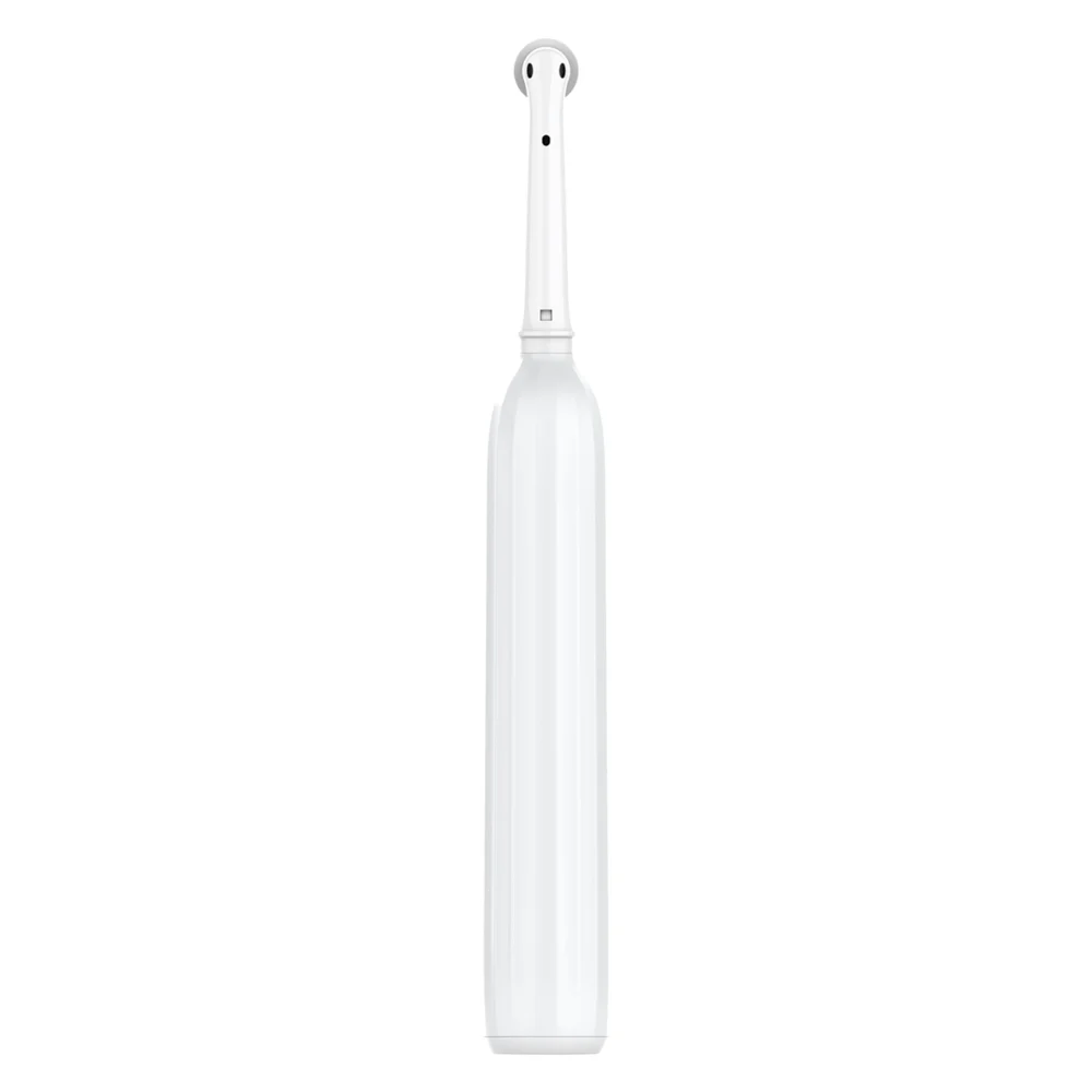 Rear view of Grin Teeth ET 6B electric rotating toothbrush head with quiet rotation design