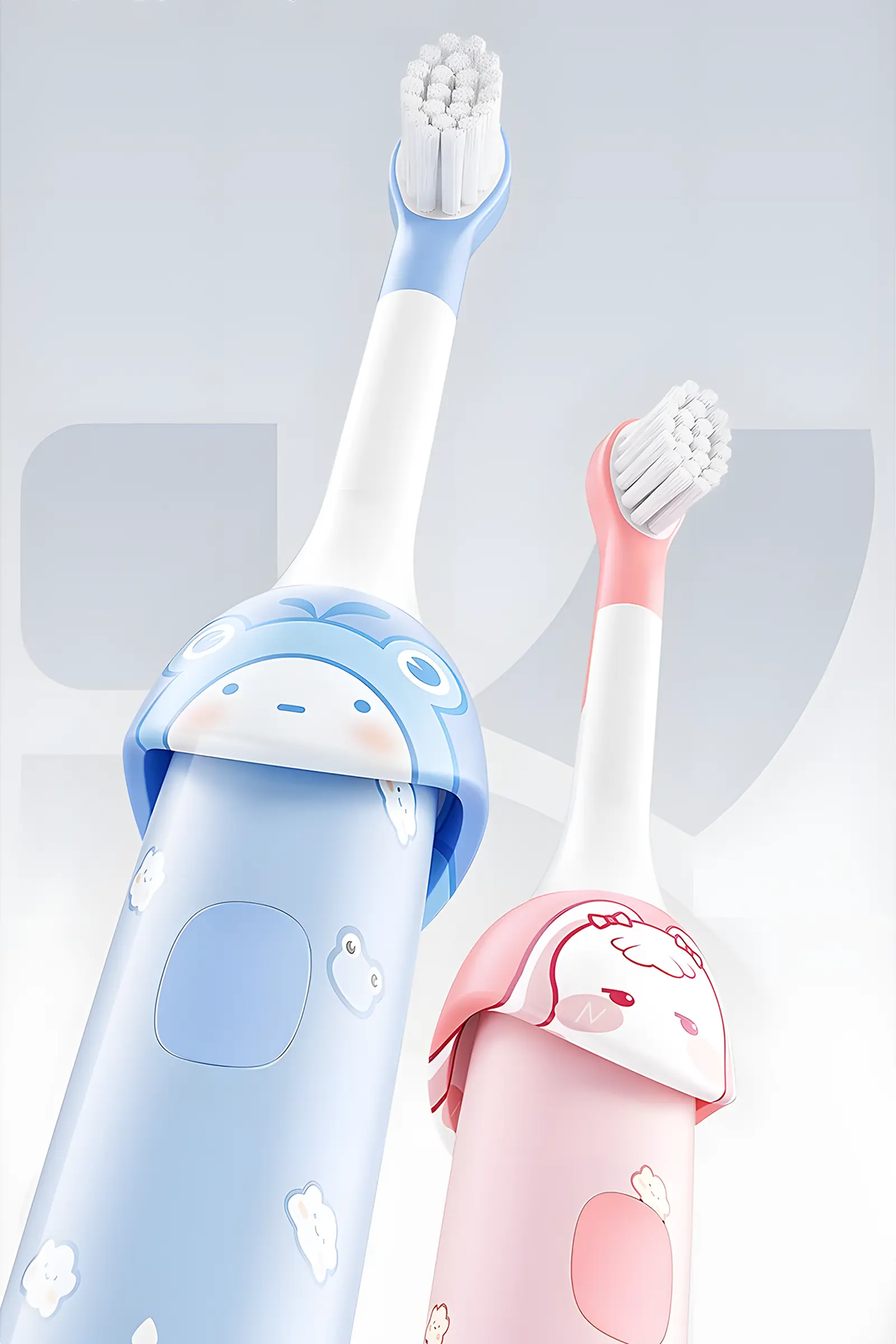 Grin Teeth ET 4 fun kids electric toothbrush with cute blue and pink character designs for playful daily brushing