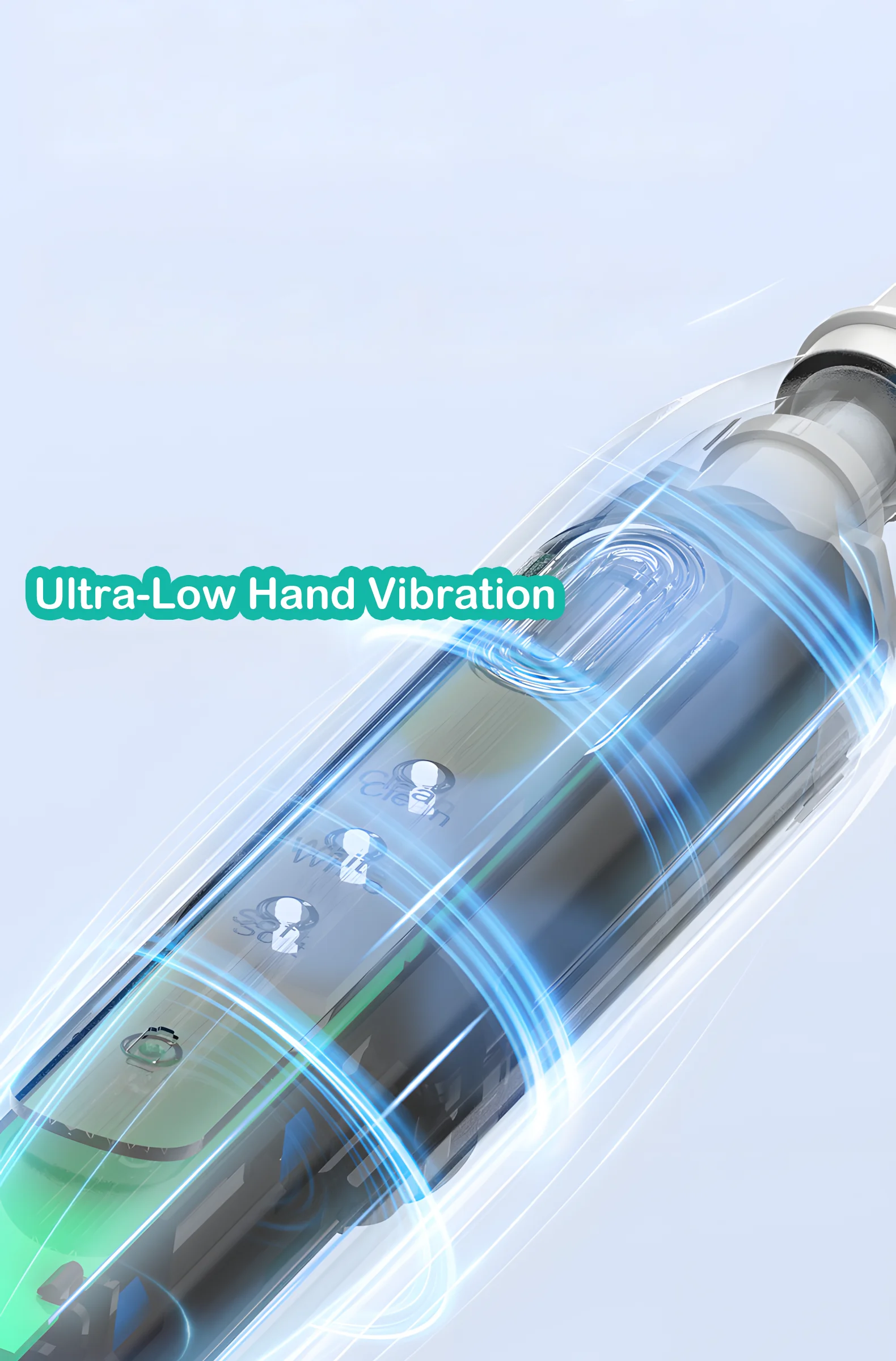 Grin Teeth ET 6 rotating oscillating electric toothbrush with ultra-low hand vibration for stable, comfortable brushing