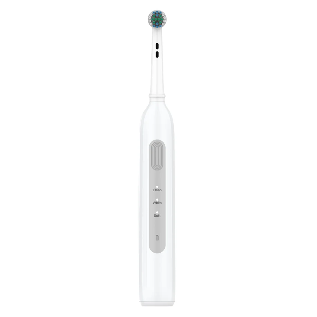 Grin Teeth ET 6B electric rotating toothbrush with quiet motor and clean white design