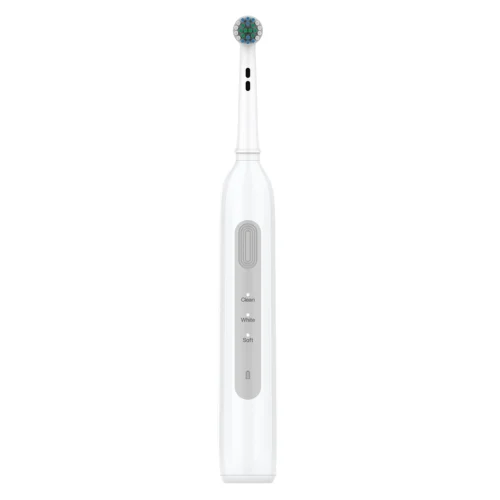 Grin Teeth ET 6B electric rotating toothbrush with quiet motor and clean white design