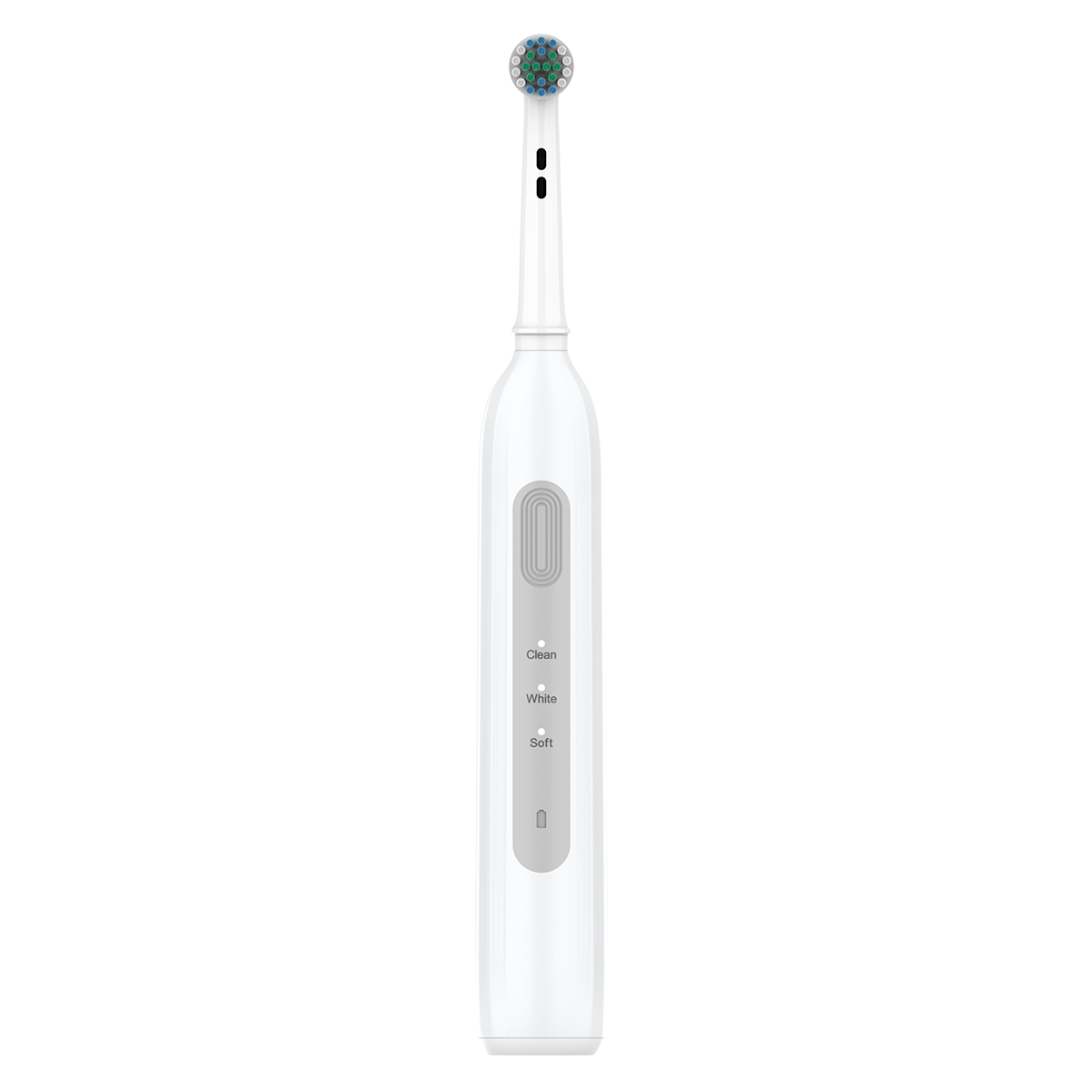 Grin Teeth ET 6B electric rotating toothbrush with quiet motor and clean white design