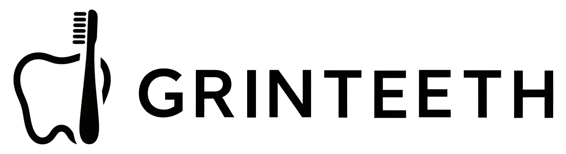 Grin Teeth logo—tooth and toothbrush icon for adult electric toothbrushes, water flossers, and kids electric toothbrushes.